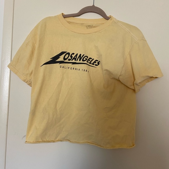 Brandy Melville yellow t shirt crop - Picture 2 of 6